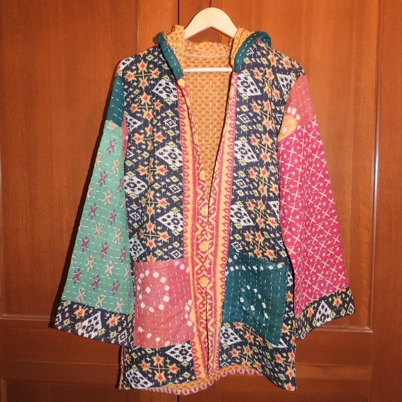 ✨ One-of-a-Kind Kantha Quilted Jacket ✨ - Picture 1 of 6